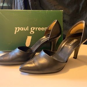 Paul Green soft genuine leather high heels, black